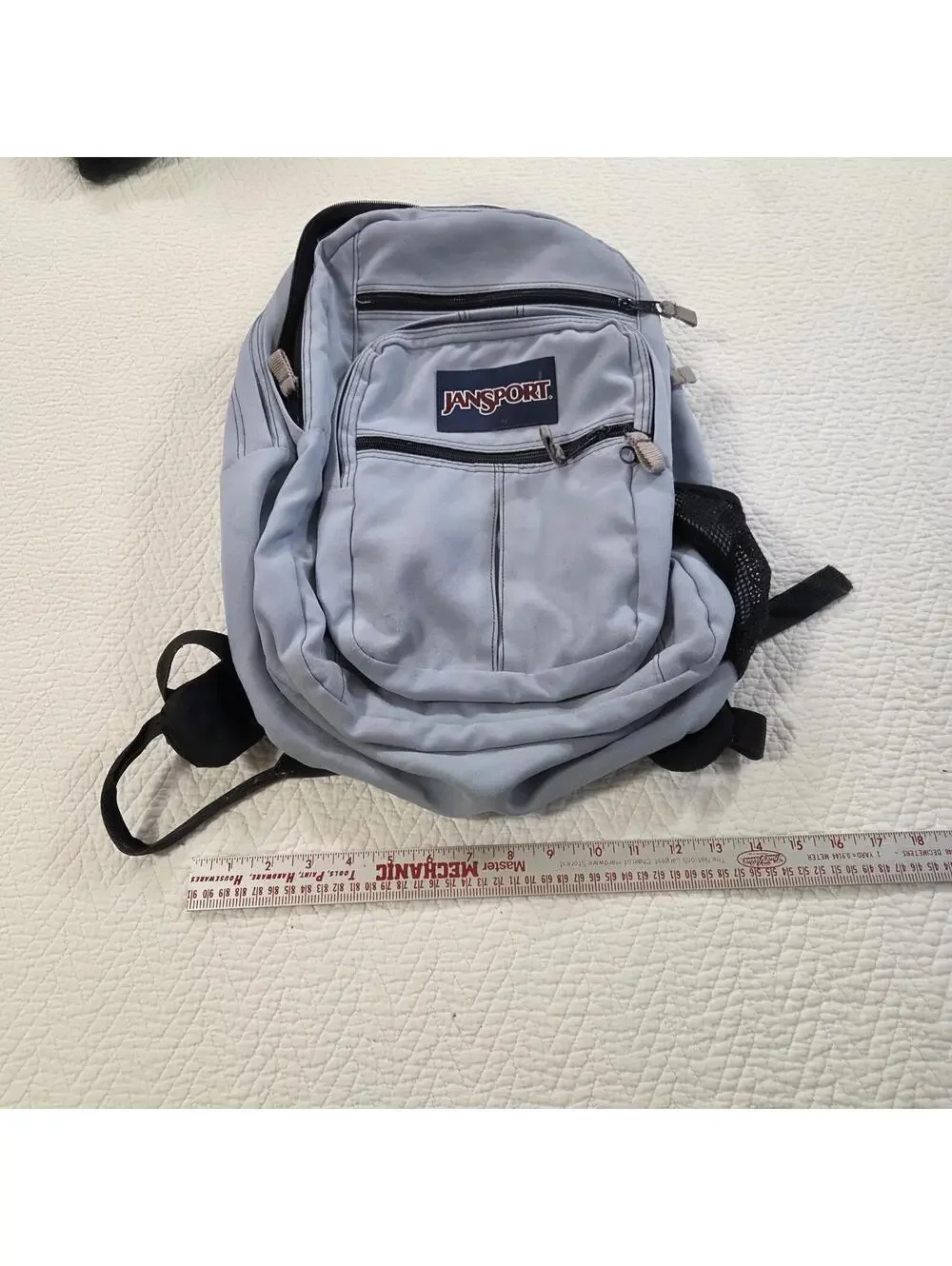 JanSport Light Gray and Black Multi-Pocket Backpack